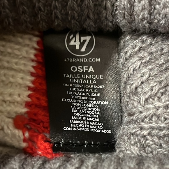 47 Brand Gray and Red Kansas City Chiefs Beanie - Picture 3 of 3